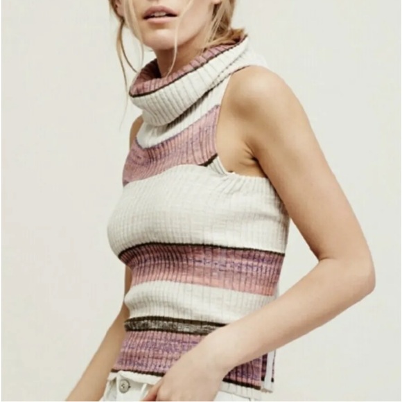 Free People Carley Ribbed Sleeveless Cowl Neck Sweater - Picture 1 of 12